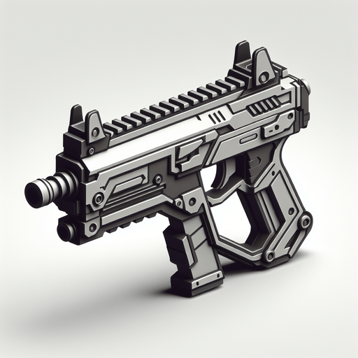 toy gun.
Single Game Texture. In-Game asset. 2d. Blank background. High contrast. No shadows.