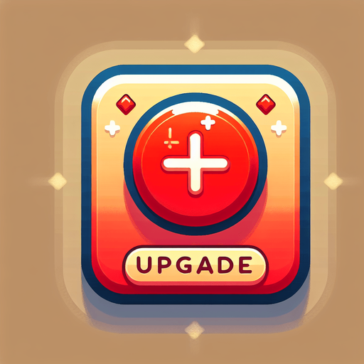 red upgrade button with a "+" sign on it..
Single Game Texture. In-Game asset. 2d. Blank background. High contrast. No shadows.