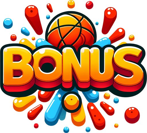 Create a cartoon-style illustration of the word ''Bonus''. The goal is to capture a lively and playful text. The letter "O" in Bonus should be a basketball.
Single Game Texture. In-Game asset. 2d. Blank background. High contrast. No shadows.