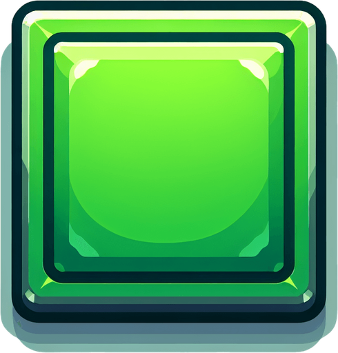 create a flat green square with sharp corners and a very thin darker outline
Single Game Texture. In-Game asset. 2d. Blank background. High contrast. No shadows.