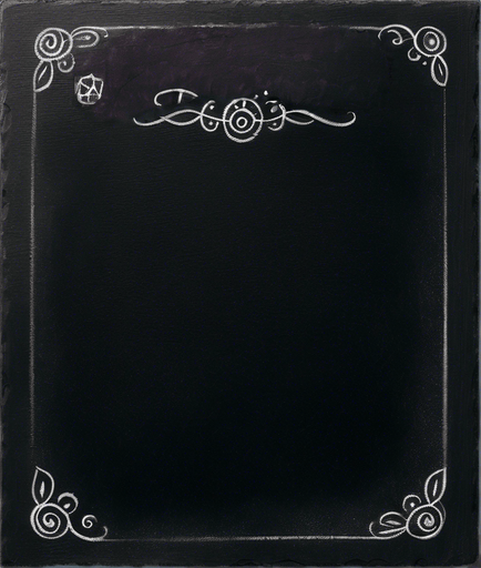 Text "POTION" handwritten in chalk