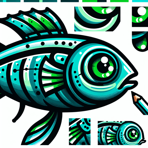 Fish with green eyes.
Single Game Texture. In-Game asset. 2d. Blank background. High contrast. No shadows.