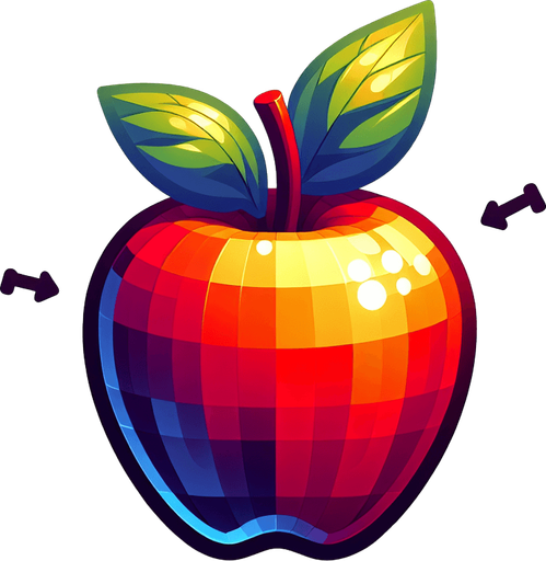 Apple.
Single Game Texture. In-Game asset. 2d. Blank background. High contrast. No shadows.