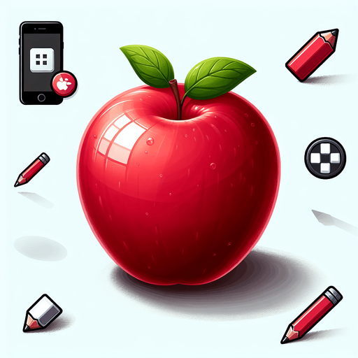 Apple.
Single Game Texture. In-Game asset. 2d. Blank background. High contrast. No shadows.