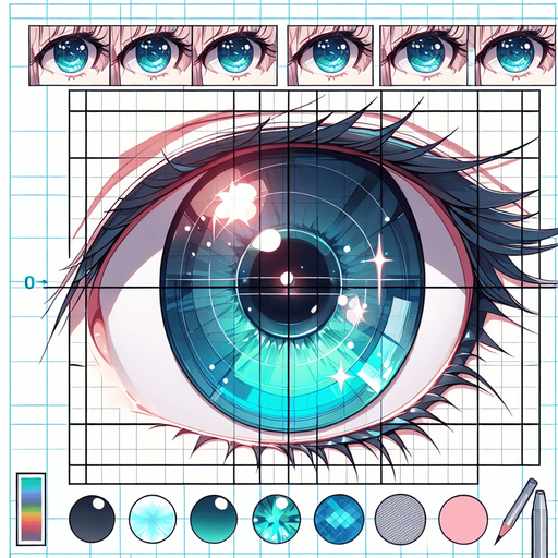 An eye in a anime style.
Single Game Texture. In-Game asset. 2d. Blank background. High contrast. No shadows.