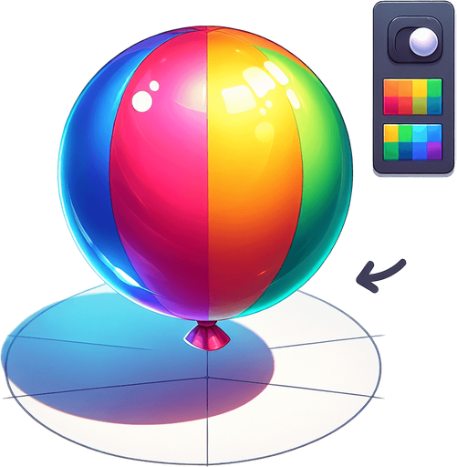 baloon.
Single Game Texture. In-Game asset. 2d. Blank background. High contrast. No shadows.