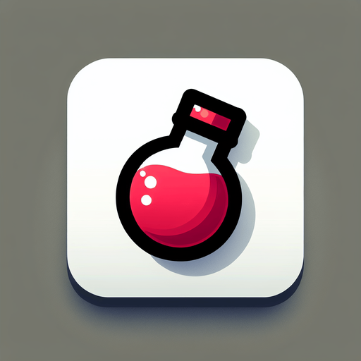 The red potion.
Single Game Texture. In-Game asset. 2d. Blank background. High contrast. No shadows.