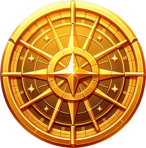 gold coin.
Single Game Texture. In-Game asset. 2d. Blank background. High contrast. No shadows.