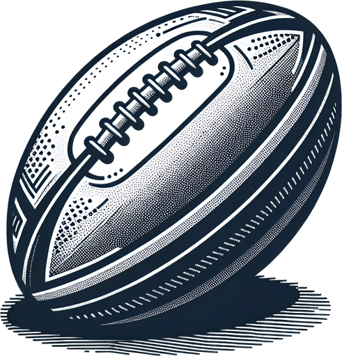 Ballon de rugby.
Single Game Texture. In-Game asset. 2d. Blank background. High contrast. No shadows.