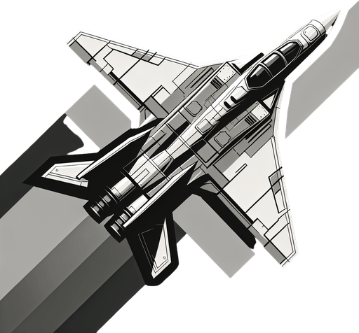 Fighter jet.
Single Game Texture. In-Game asset. 2d. Blank background. High contrast. No shadows.