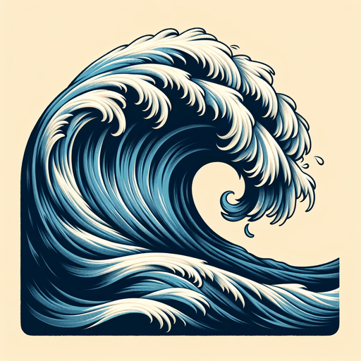 cresting wave.
Single Game Texture. In-Game asset. 2d. Blank background. High contrast. No shadows.