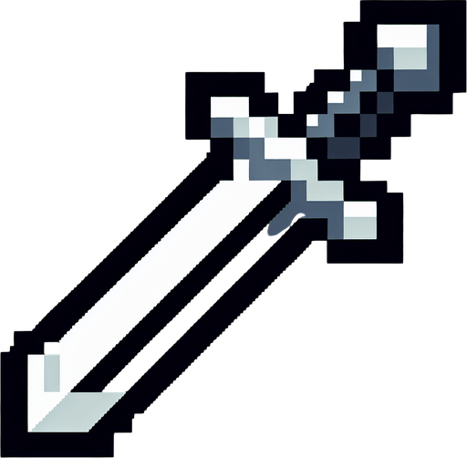 dagger pointing down
Single Game Texture. In-Game asset. 2d. Blank background. High contrast. No shadows. pixel. 8 bit