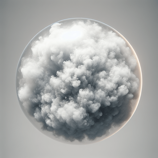 Smoke cloud translucent bubble Single Game Texture. In-Game asset. 2d. Blank background. High contrast. No shadows.