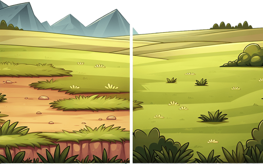 cartoon field background
Single Game Texture. In-Game asset. 2d. Blank background. High contrast. No shadows.