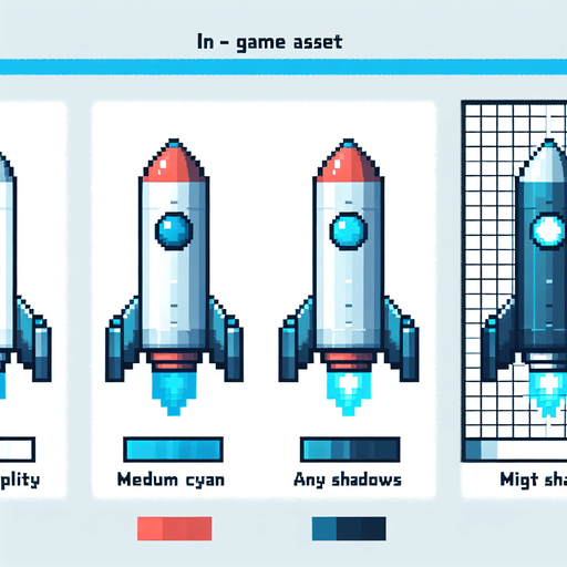 Medium cyan,white coloured rocket.
Single Game Texture. In-Game asset. 2d. Blank background. High contrast. No shadows.