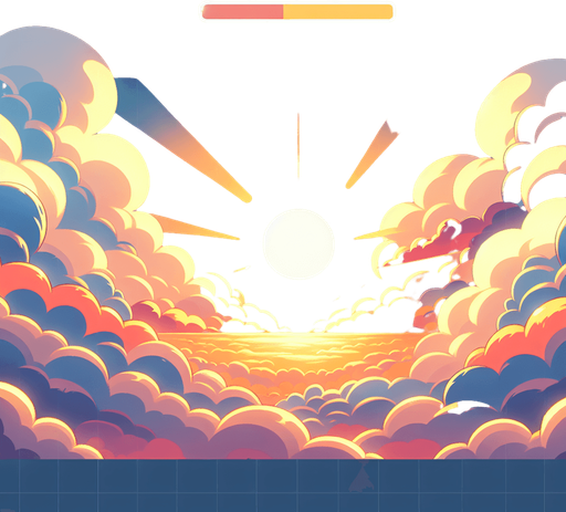 Sunrise, dawn, looking up. Cartoon style. Above clouds Single Game Texture. In-Game asset. 2d. Blank background. High contrast. No shadows..
Single Game Texture. In-Game asset. 2d. Blank background. High contrast. No shadows.