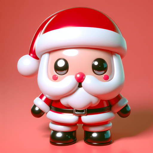 a cute santa clauss. plastic style. Single Game Texture. In-Game asset. 2d. Blank background. High contrast. No shadows.