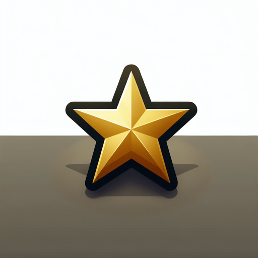 plain gold star, no outline
Single Game Texture. In-Game asset. 2d. Blank background. High contrast. No shadows.