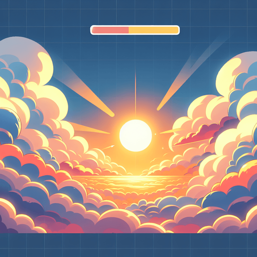 Sunrise, dawn, looking up. Cartoon style. Above clouds Single Game Texture. In-Game asset. 2d. Blank background. High contrast. No shadows..
Single Game Texture. In-Game asset. 2d. Blank background. High contrast. No shadows.