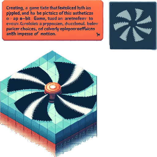 spinning rotor blade. isometric particle effect. pixelated. 8 bit..
Single Game Texture. In-Game asset. 2d. Blank background. High contrast. No shadows.