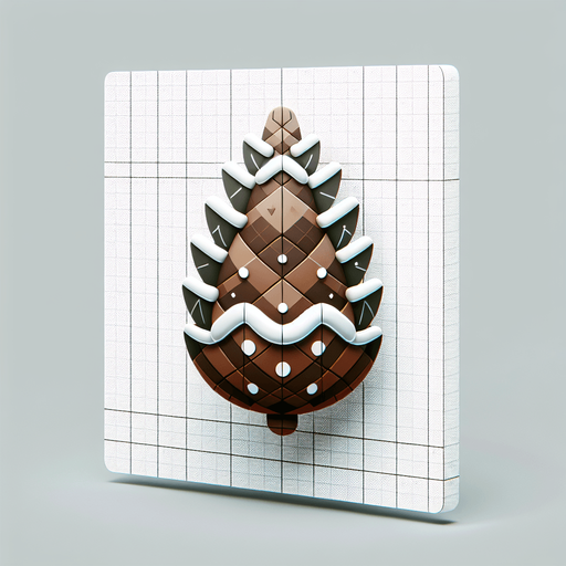 a christmas pine cone. plastic style. Single Game Texture. In-Game asset. 2d. Blank background. High contrast. No shadows.