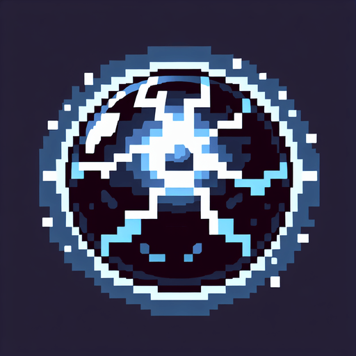 dark electric ball, 8bit, cartoon..
Single Game Texture. In-Game asset. 2d. Blank background. High contrast. No shadows.