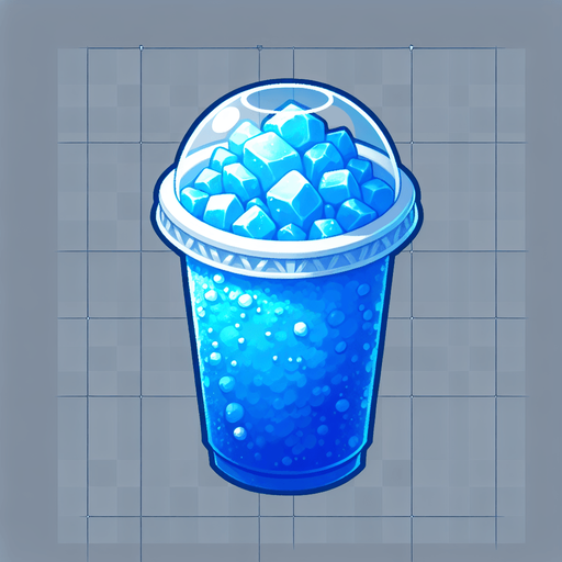 Blue Slushee.
Single Game Texture. In-Game asset. 2d. Blank background. High contrast. No shadows.