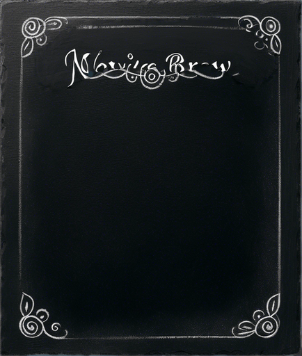 Text "NOVICE BREW" handwritten in white chalk