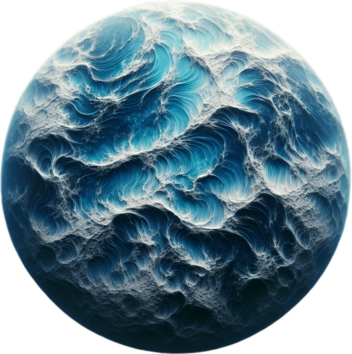 ocean surface overhead view.
Single Game Texture. In-Game asset. 2d. Blank background. High contrast. No shadows.