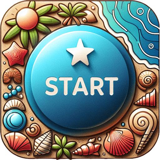 Start button.
Beach themed