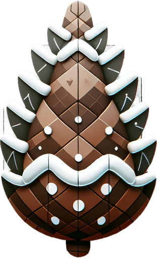 a christmas pine cone. plastic style. Single Game Texture. In-Game asset. 2d. Blank background. High contrast. No shadows.