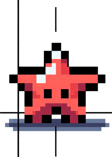 8-bit. cartoon. starfish.
Single Game Texture. In-Game asset. 2d. Blank background. High contrast. No shadows.