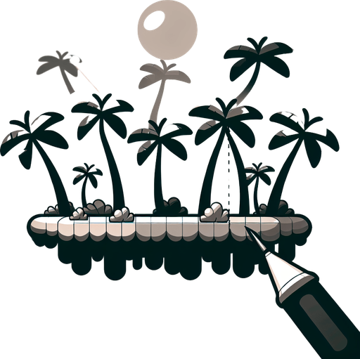 Palmtrees line. Cartoon. Single Game Texture. In-Game asset. 2d. Blank background. High contrast. No shadows..
Single Game Texture. In-Game asset. 2d. Blank background. High contrast. No shadows.