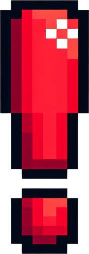 pixel art of red exclamation mark.