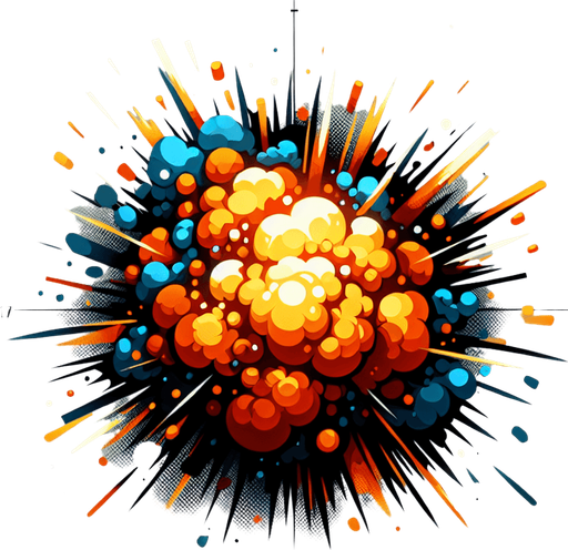 explosion in colour.
Single Game Texture. In-Game asset. 2d. Blank background. High contrast. No shadows.