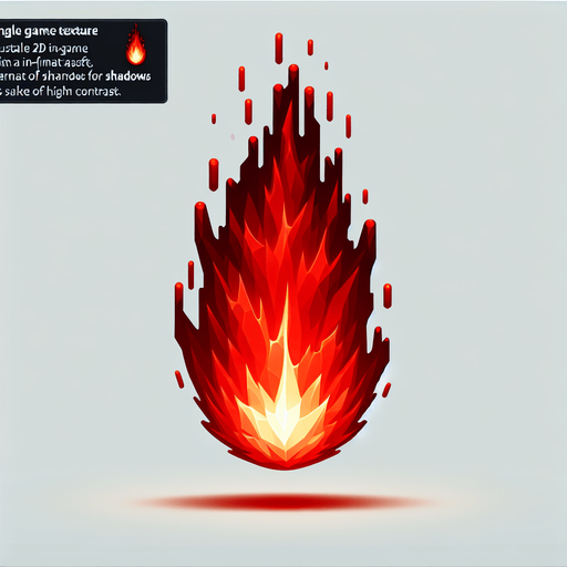 Red fiery bullet.
Single Game Texture. In-Game asset. 2d. Blank background. High contrast. No shadows.