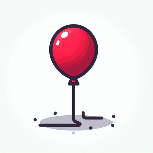 a simple red balloon on a string.
Single Game Texture. In-Game asset. 2d. Blank background. High contrast. No shadows.