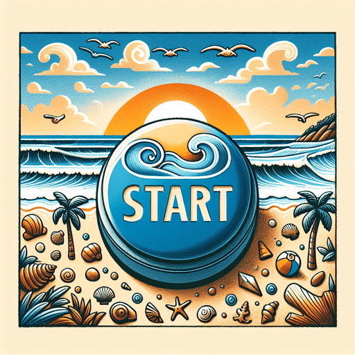 Start button.
Beach themed