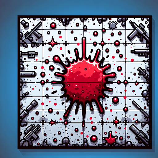 top down shooter blood texture.
Single Game Texture. In-Game asset. 2d. Blank background. High contrast. No shadows.