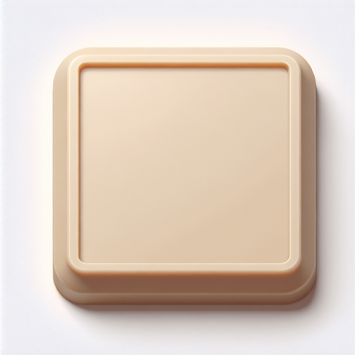 a photo realistic top view of empty flat beige plastic square. Single Game Texture. In-Game asset. 2d. No background. High contrast. No shadows.