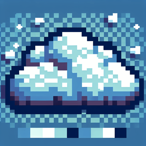 a pixel cloud.
Single Game Texture. In-Game asset. 2d. Blank background. High contrast. No shadows.