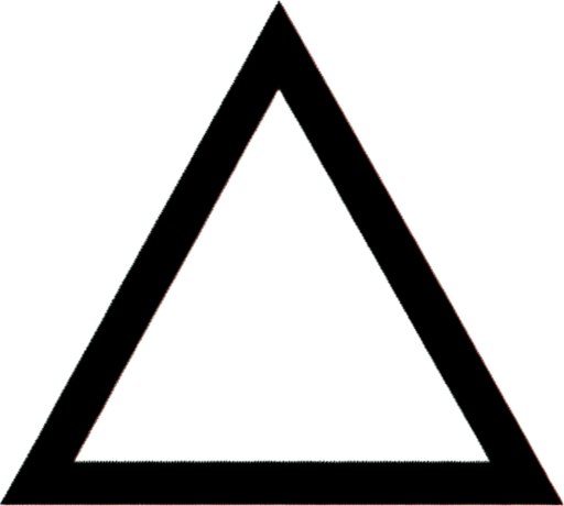 A simple Triangle with three equal sides..
Single Game Texture. In-Game asset. 2d. Blank background. High contrast. No shadows.