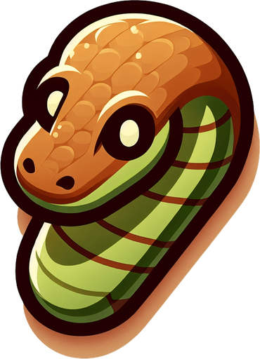 Single snake head segment. Seen from above. Cartoon.
Single Game Texture. In-Game asset. 2d. Blank background. High contrast. No shadows.