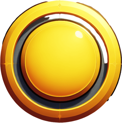 Yellow circle button unreal engine 5 
Single Game Texture. In-Game asset. 2d. Blank background. High contrast. No shadows.