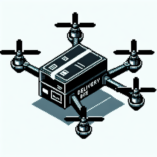 Delivery drone.
lateral view. retro gaming style