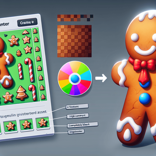 a christmas gingerbrean man. plastic style. Single Game Texture. In-Game asset. 2d. Blank background. High contrast. No shadows.