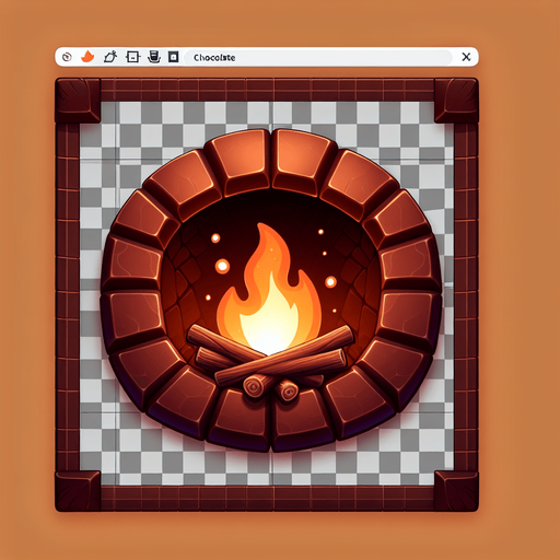 a chocolate hearth.
Single Game Texture. In-Game asset. 2d. Blank background. High contrast. No shadows.