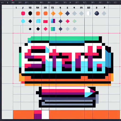 In game text that says ''Start''. I want the art style to reflect a classic 16-bit retro pixel art aesthetic, reminiscent of early 1990s RPGs with vibrant colors..
Single Game Texture. In-Game asset. 2d. Blank background. High contrast. No shadows.