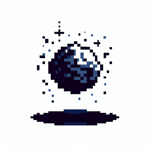 pixel art of a asteroid.
Game asset. 2d. Blank background. High contrast. No shadows.