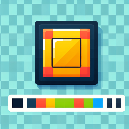 Simple flat icon, 200x200pixels, one bright color square with border. No shadows, top down view, transparent background.
Single Game Texture. In-Game asset. 2d. Blank background. High contrast. No shadows.